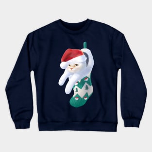 Kitten in Christmas Stocking Crewneck Sweatshirt